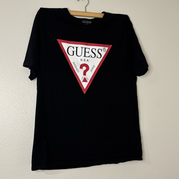 Guess Men Black Graphic Logo Short Sleeve T-shirt - Picture 8 of 9